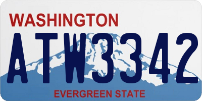 WA license plate ATW3342