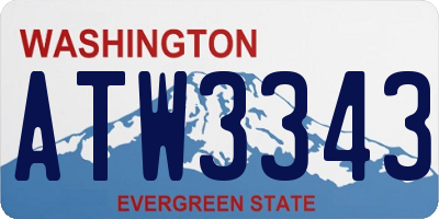 WA license plate ATW3343