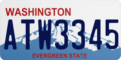 WA license plate ATW3345