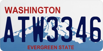WA license plate ATW3346