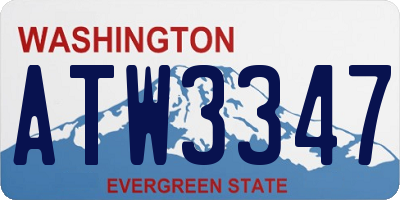 WA license plate ATW3347