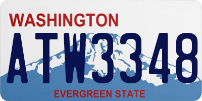 WA license plate ATW3348