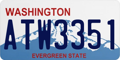 WA license plate ATW3351
