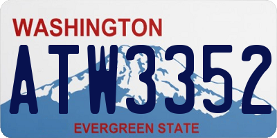 WA license plate ATW3352