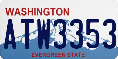 WA license plate ATW3353