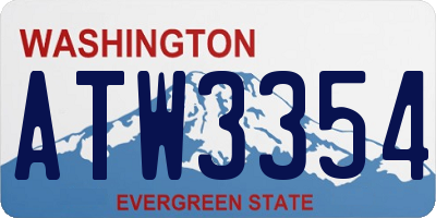 WA license plate ATW3354