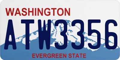 WA license plate ATW3356