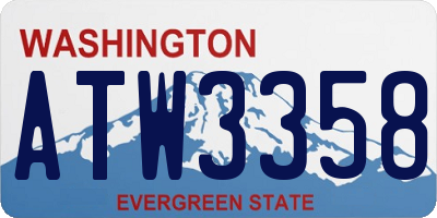 WA license plate ATW3358