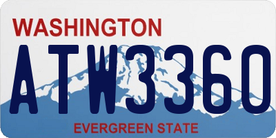 WA license plate ATW3360