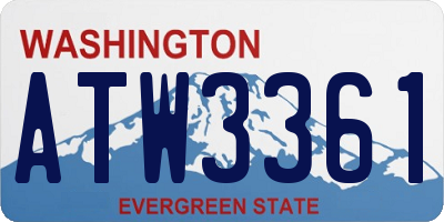 WA license plate ATW3361