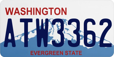 WA license plate ATW3362