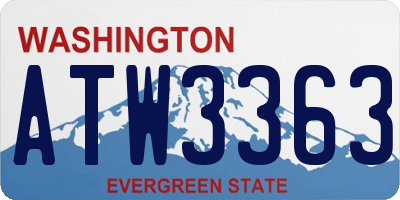 WA license plate ATW3363