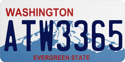 WA license plate ATW3365