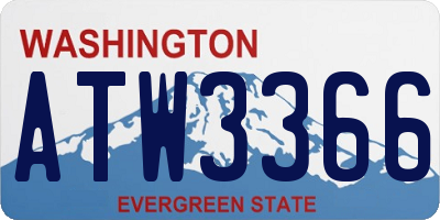 WA license plate ATW3366