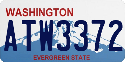 WA license plate ATW3372