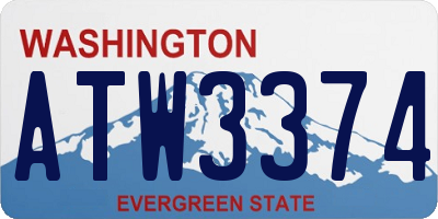 WA license plate ATW3374