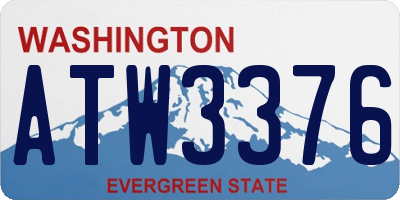 WA license plate ATW3376