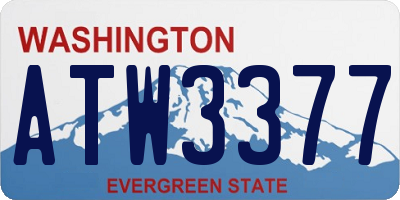 WA license plate ATW3377