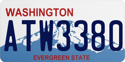WA license plate ATW3380
