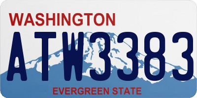 WA license plate ATW3383