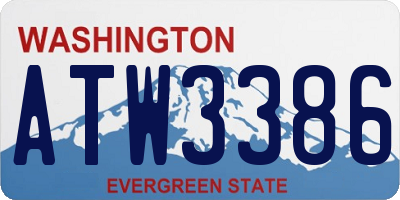 WA license plate ATW3386