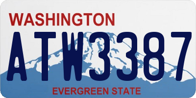 WA license plate ATW3387