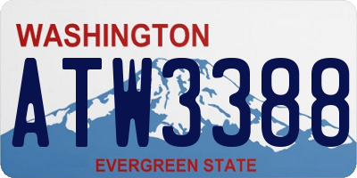 WA license plate ATW3388