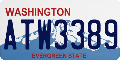 WA license plate ATW3389
