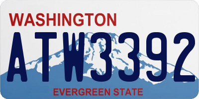 WA license plate ATW3392
