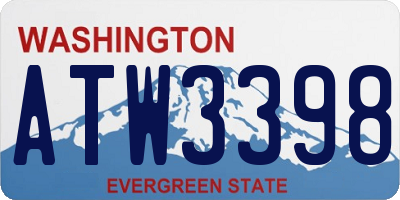 WA license plate ATW3398