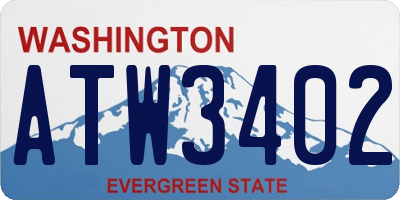 WA license plate ATW3402