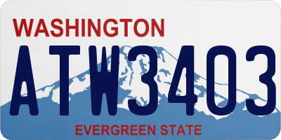 WA license plate ATW3403