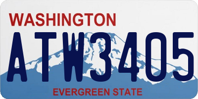 WA license plate ATW3405