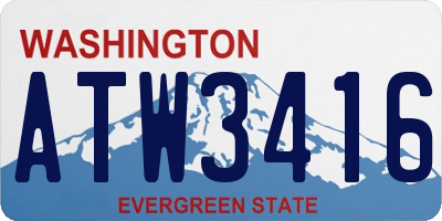 WA license plate ATW3416