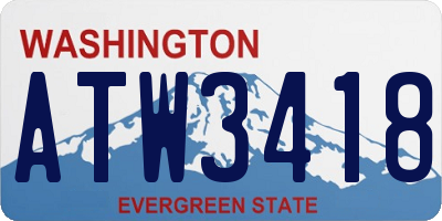 WA license plate ATW3418
