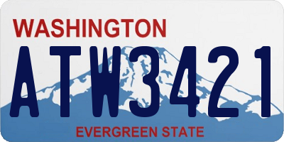 WA license plate ATW3421
