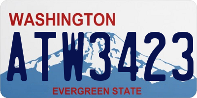 WA license plate ATW3423