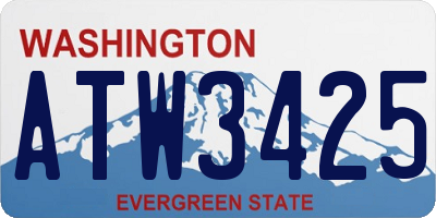 WA license plate ATW3425
