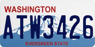 WA license plate ATW3426