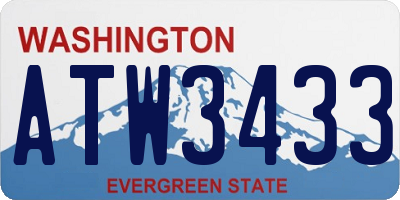 WA license plate ATW3433