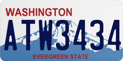 WA license plate ATW3434