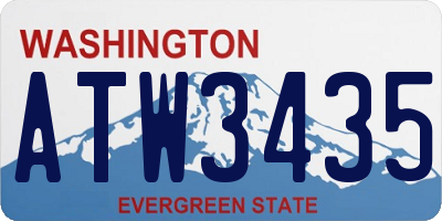 WA license plate ATW3435