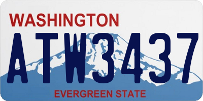 WA license plate ATW3437