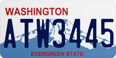 WA license plate ATW3445