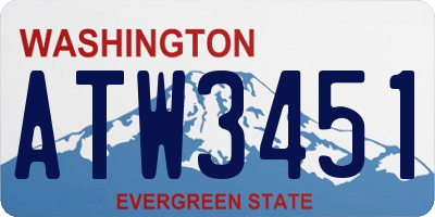 WA license plate ATW3451