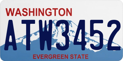 WA license plate ATW3452