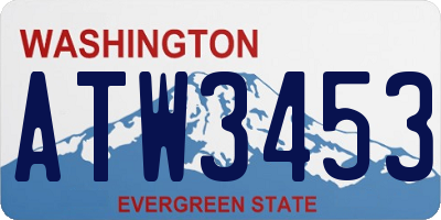 WA license plate ATW3453