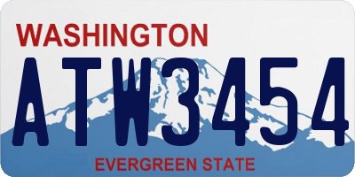 WA license plate ATW3454