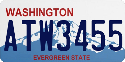 WA license plate ATW3455