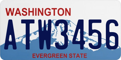 WA license plate ATW3456